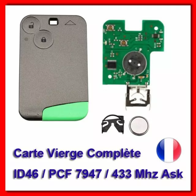 Carte clé avec électronique vierge pour Renault Laguna 2/Espace 4/ Vel Satis KIT