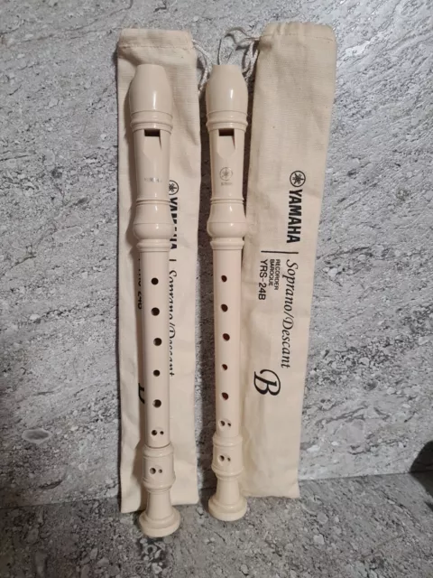 X2 Yamaha Recorder Soprano / Descant Baroque YRS-24B  School Music