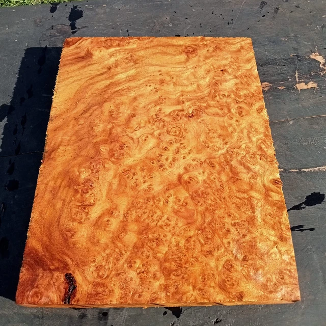 Losas madera exótica madera burl ambyna empuñaduras pistola espacios en blanco mango de cuchillo