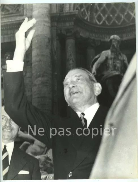 RENE COTY vers 1955 président de la République Française visite Italie 2