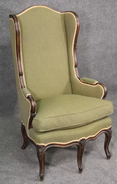 Rare French Louis XV Carved Walnut 5 Leg Bergère Lounge Chair, circa 1910