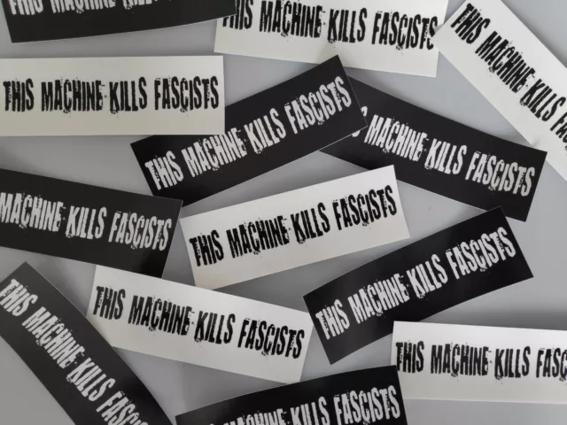 THIS MACHINE KILLS FASCISTS - OUTDOOR Aufkleber black / Sticker fixie bike punk