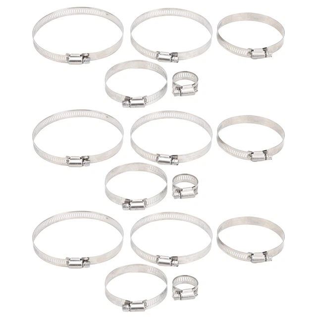 25pcs Hose Pipe Clamp Set Corrosion Resistant Fitting Fastener Clip Tool JFF
