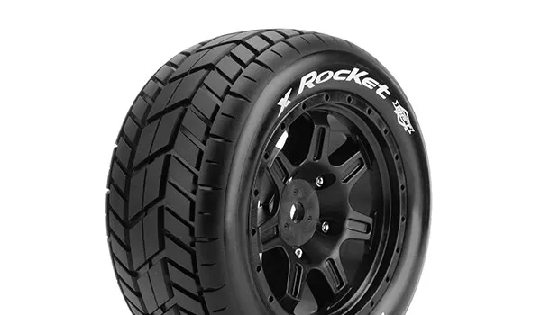 Louise T3295B RC X-Rocket X-Maxx Ensemble de Pneus ( Jante Noir) 24mm Aufnahme