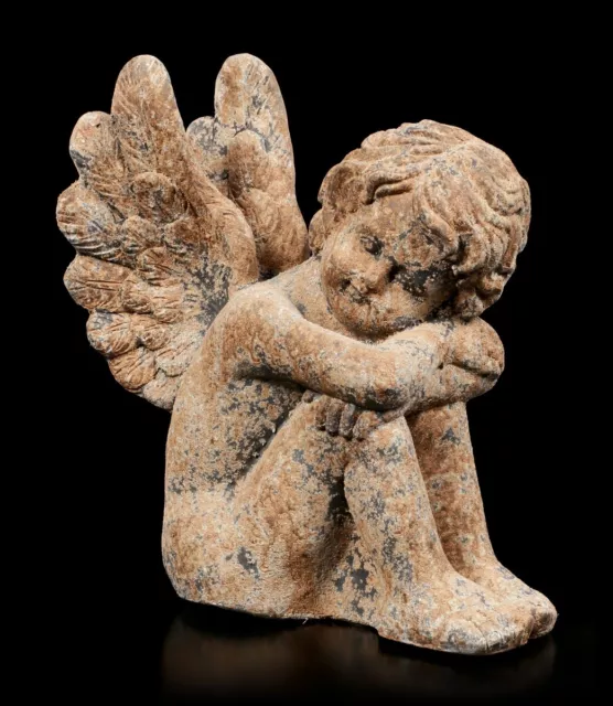Ángel Figura de Jardín - Aspecto Oxidado Derecho - Fantasía Protector Decoración