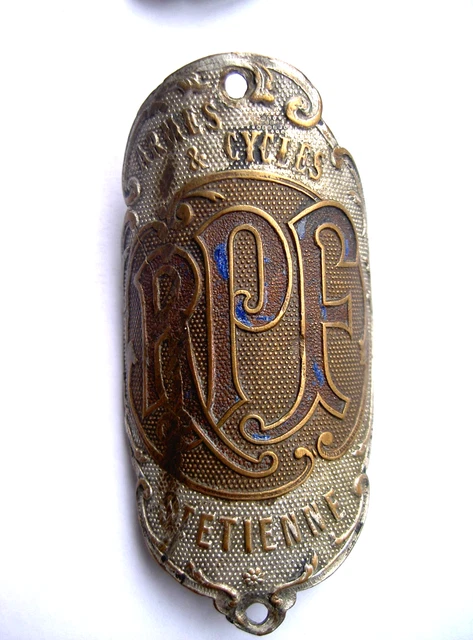 PLAQUE EMAILLEE DE Velo Cycles M.REBOUT - Enameled Bike Head Badge