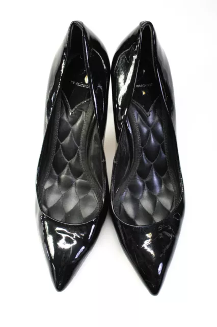 B Brian Atwood Women's Patent Leather High Heel Pointed Toe Pumps Black Size 9 2