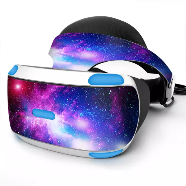 Skin Wrap for Sony Playstation PSVR Headset stars galaxy red blue purple gasses