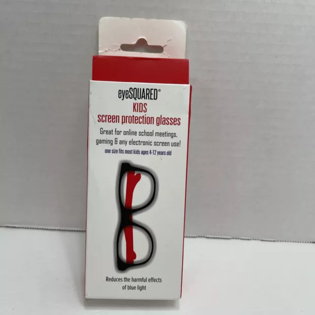 YOUNG BOYS/GIRLS EYESQUARED Screen Protection/Blue Light RED/Black FRAME- KIDs