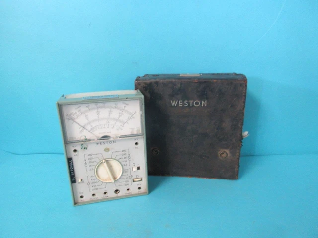 Vintage Weston Electrical Instruments Volt-Ohm-Milliammeter Mdl In Leather Case