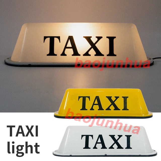 12V Taxi Roof Sign Aerodynamic Magnetic Taximeter 35cm Cab Top Lamp Sucker Light