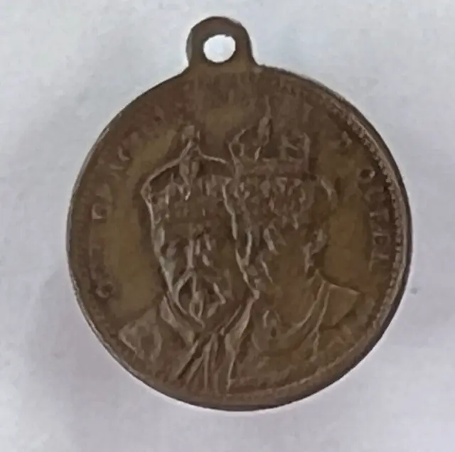 1902 King Edward VII Coronation medal thin copper 22 mm