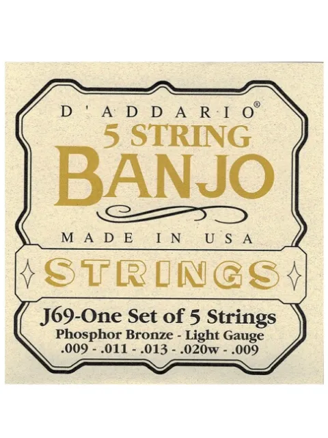 Set corde per Banjo 5 corde D'Addario J69 tensione Light