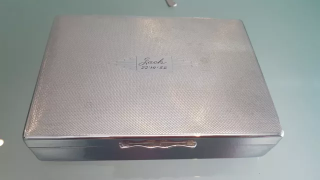 Art Deco Quality Cigarette Case Chrome Plated. By Aristocrat  England.  Superb !