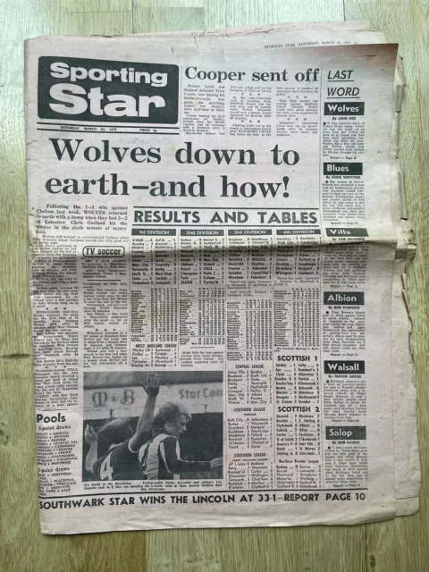 Sporting Star 1975 Featuring Wolves, Villa, Birmingham, WBA, Walsall - VGC