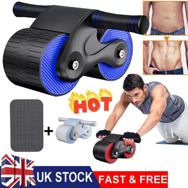 Automatic Rebound AB Roller Exercise Wheel Abdominal Wheel Anti Slip Fitness Gym 2