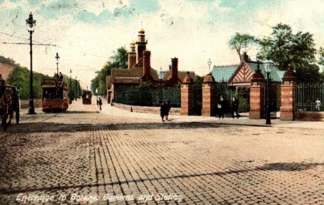 Entrance to Botanic Gardens and Railway Station Glasgow Scotland Postcard c1904