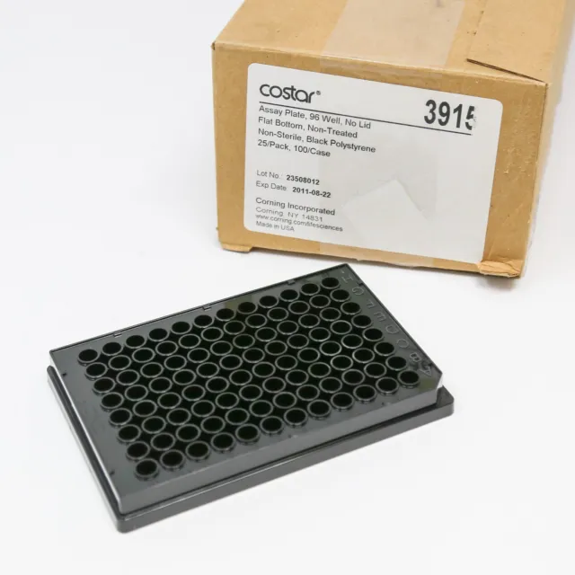 Costar 3915 Assay Plate 96 Well Solid Black Polystyrene Microplate w/o Lid, 1 pc