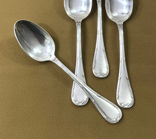 CHRISTOFLE MODELE BOREAL ART DECO 6 CUILLERES A CAFE METAL ARGENTE VERS 1930
