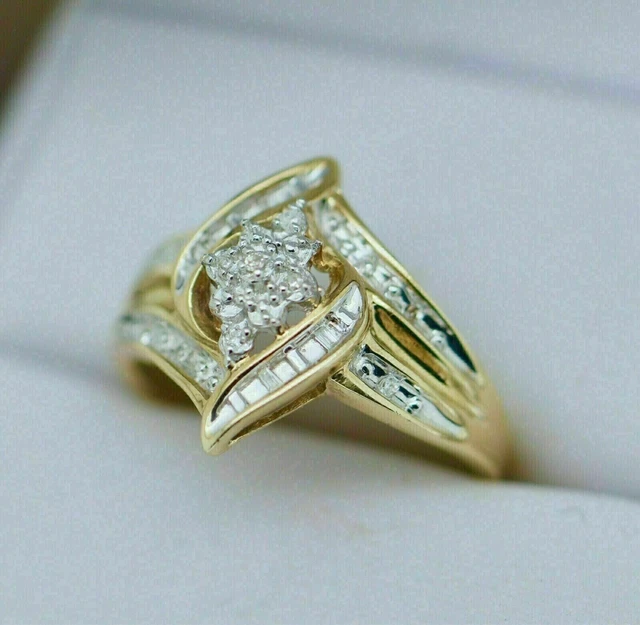 2Ct Round Cut Real Moissanite Engagement Ring In 14k Solid Yellow Gold Finish