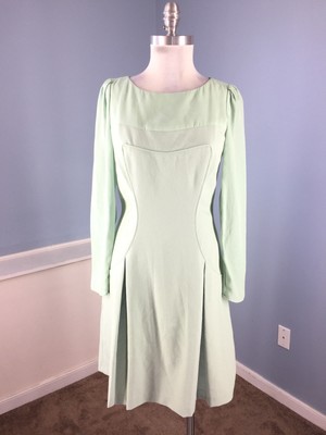 Antonio Melani S 4 6 Sage Green A Line dress Long Sleeve Career Cocktail Work Eu