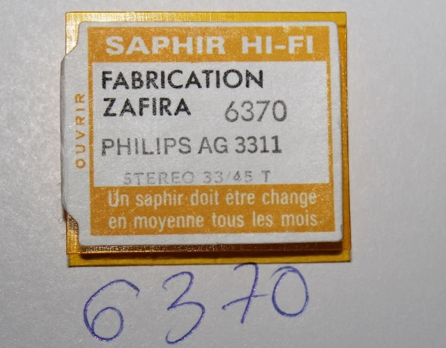 Tête De Lecture ZAFIRA 5351 Diamant Saphir - Compatible Coner RC1 - NEUF