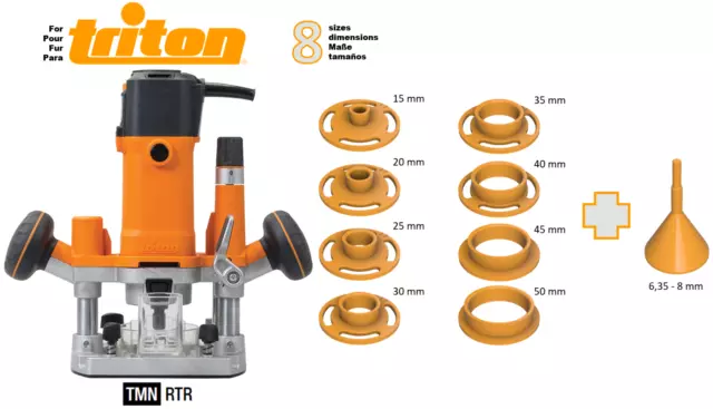 Triton TRA001 MOF001 - 8 bagues de copiage / guides & cône de