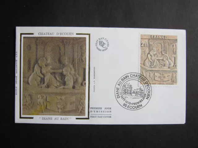 FDC ENVELOPPE  1er JOUR SOIE FRANCE 1979 - CHATEAU D'ECOUEN - DIANE AU BAIN