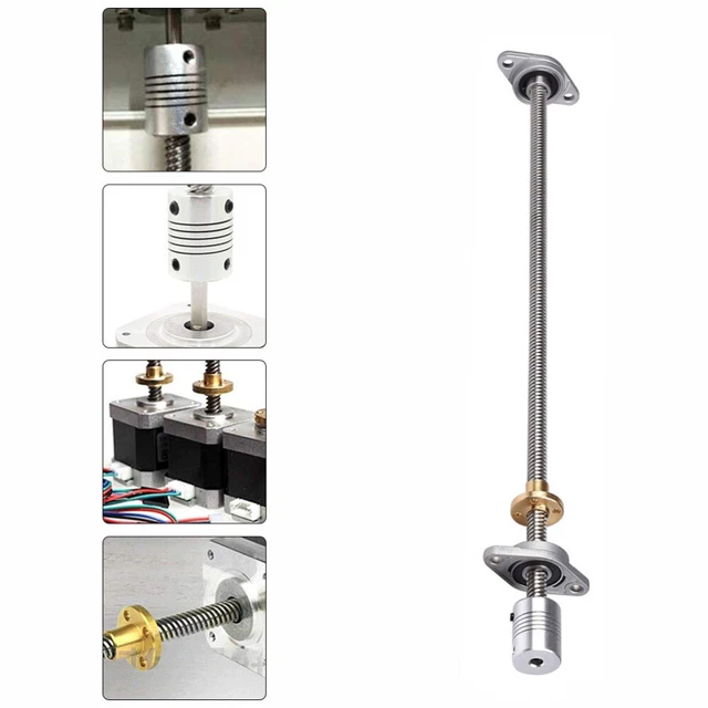 STEPPER MOTOR LEAD Screw T8 8mm Threaded Rod Rods with Horizontal ...