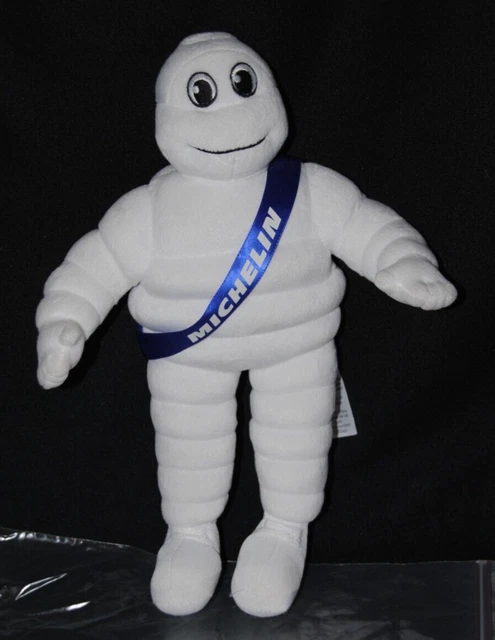 Peluche doudou mascotte bonhomme MICHELIN bibendum ruban bleu 35 cm NEUF