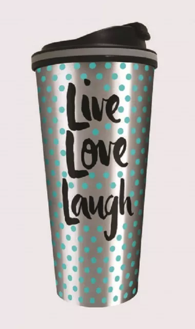 20809 16oz Stainless Steel Travel Cup - Live Love Laugh Coffee Mug