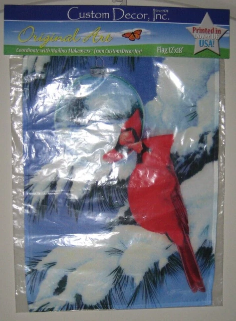 Cardinal's Reflection 0494FM Garden Flag 12"X18" by Custom Decor - New