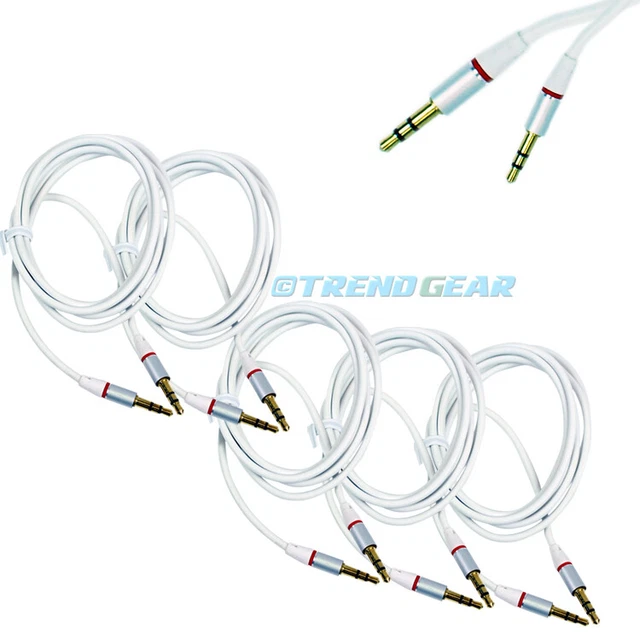 5X 3.5Mm Aux Auxiliary Straight Audio Cable White For Nokia Lumia 820 Z10 Z30