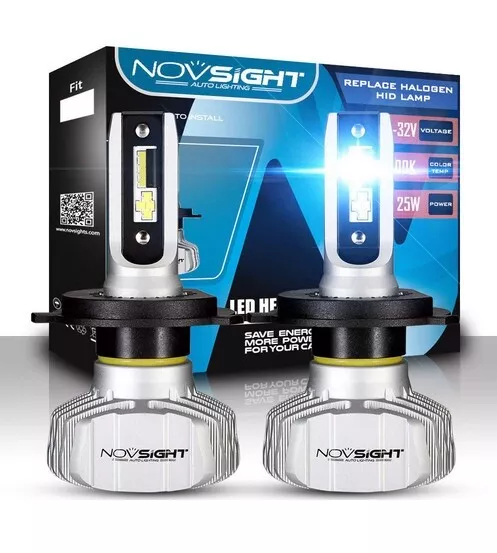 NOVSIGHT H4 LED Headlight Bulbs Kit Super Bright Hi-Lo Beam 10000LM 6500k White