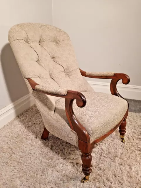 Antique Victorian Style Spoon Back Nursing Fireside Chair  VGC Can Deliver