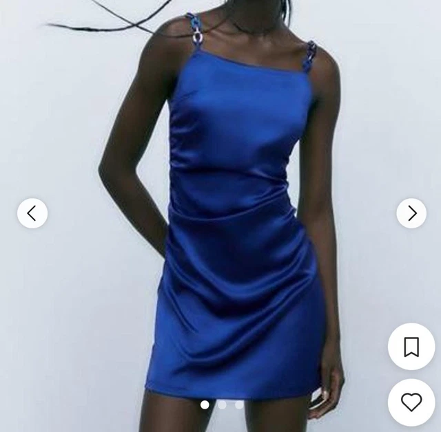 blue satin mini dress zara Cocktail Hour Teal Stretch Long Sleeve Plunge Ruched Midi Dress main image 1