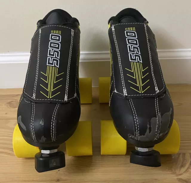 Sting 5500 Roller Skates Trac Control System Black/Yellow Size 6 Men Pre-Owned