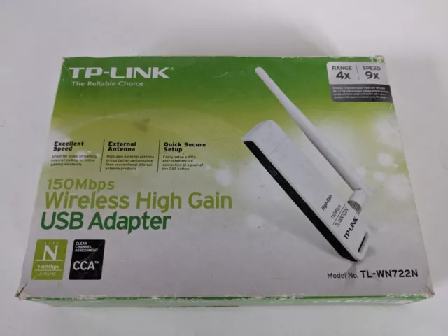 TP-Link TL-WN722N Adattatore wireless USB 2.0 ad alto guadagno da 150 Mbps