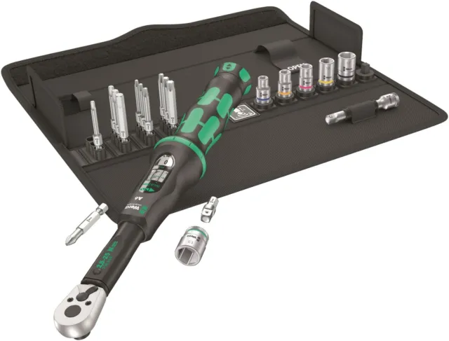 Wera A6 Click-Torque Wrench Set 2.5 to 25 Nm 1/4" Drive 20 Piece 05130110001