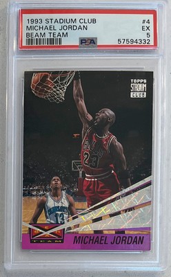 1993 TOPPS STADIUM Club Beam Team Michael Jordan Chicago Bulls #4 PSA5