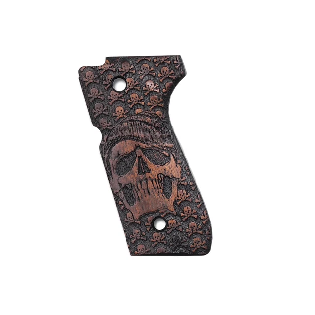 Turkish Walnut Wood Grips For Beretta 92F/FS/M9/96 | Handmade, US Seller