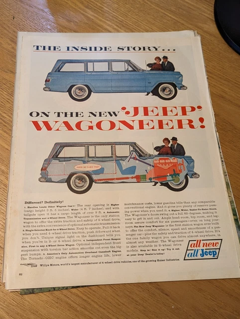 1963 Jeep Wagoneer Vintage Magazine Print Advertisement