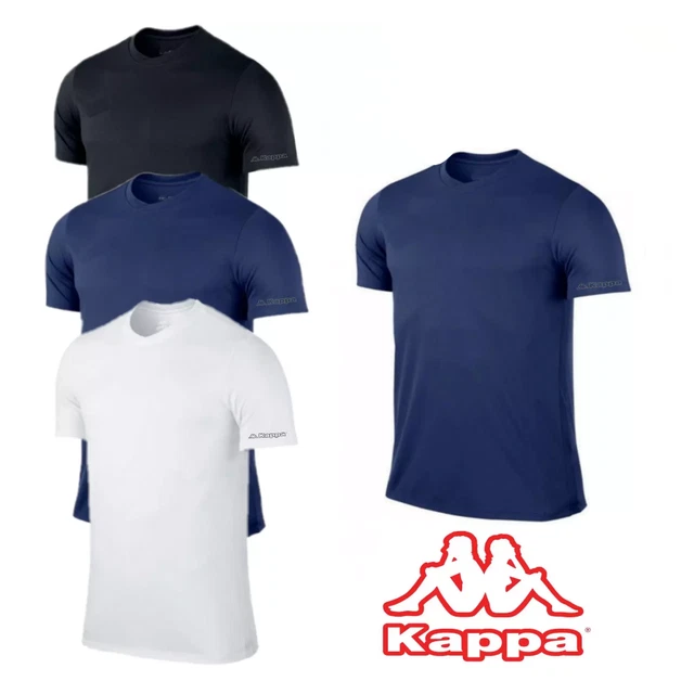 T-Shirt Uomo 100% Cotone Maglia Manica Corta Girocollo Scollo a V Slim Fit Kappa