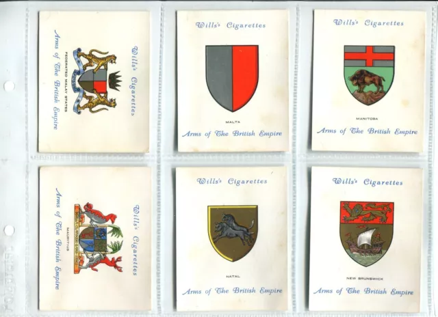 Arms of the British Empire 2nd Series 1933 Wills Cigarette Cards - Set of 25