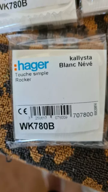 Touche Simple Rocker Hager Kallysta blanc névé