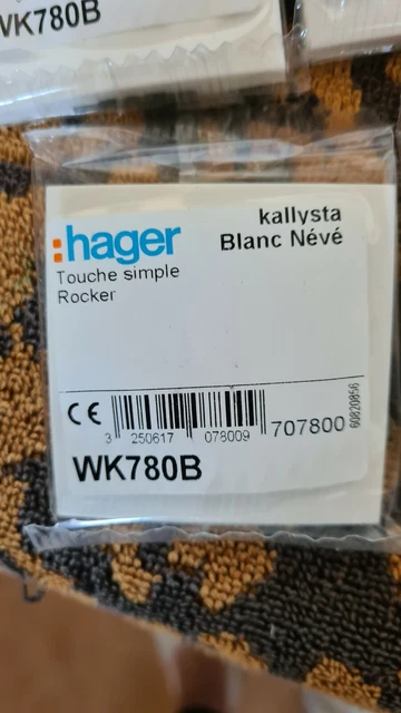 Touche Simple Rocker Hager Kallysta blanc névé