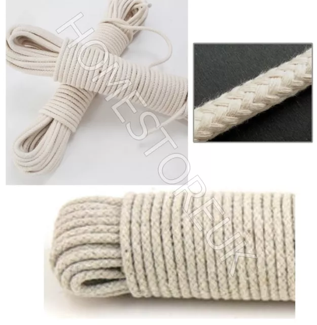 COTTON ROPE PULLEY CLOTHES DRYER WASHING PULLEY LINE TRADITIONAL TWINE JUTE 4mm