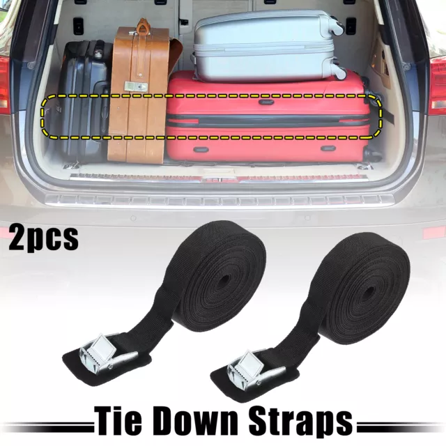 2 Pack 19.7' x 1" Ratchet Tie Down Straps with Cam Buckle for Luggage Traile