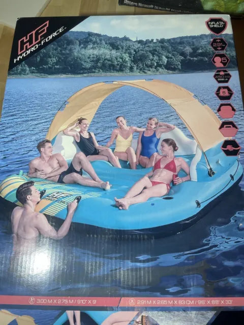 Bestway Badeinsel Aufblasbar 5 Personen Sunny Lounge Hydro Force Schwimmliege