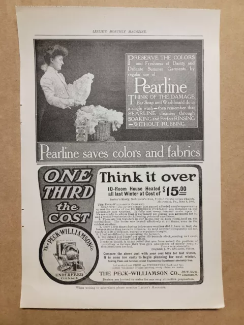 Original Vintage 1900's 1905 Print Ad Peck Williamson Company Underfeed Furnace